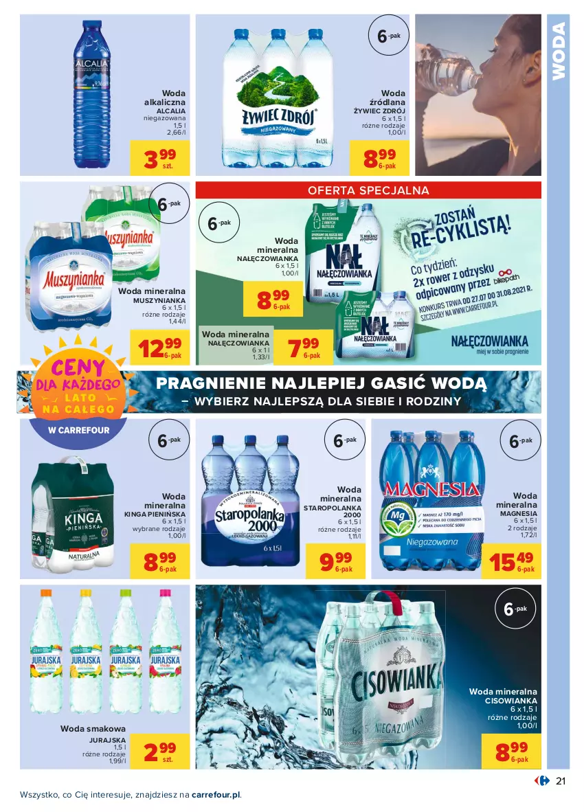 Gazetka promocyjna Carrefour - Gazetka Carrefour - ważna 26.07 do 07.08.2021 - strona 21 - produkty: Cisowianka, LANA, Mus, Muszynianka, Nałęczowianka, Staropolanka, Woda, Woda mineralna