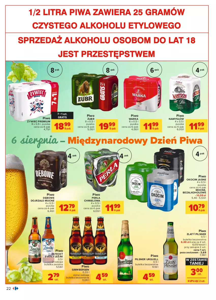 Gazetka promocyjna Carrefour - Gazetka Carrefour - ważna 26.07 do 07.08.2021 - strona 22 - produkty: Gra, Koc, Kosz, Namysłów, Okocim, Perła, Pilsner Urquell, Piwa, Piwo, Warka