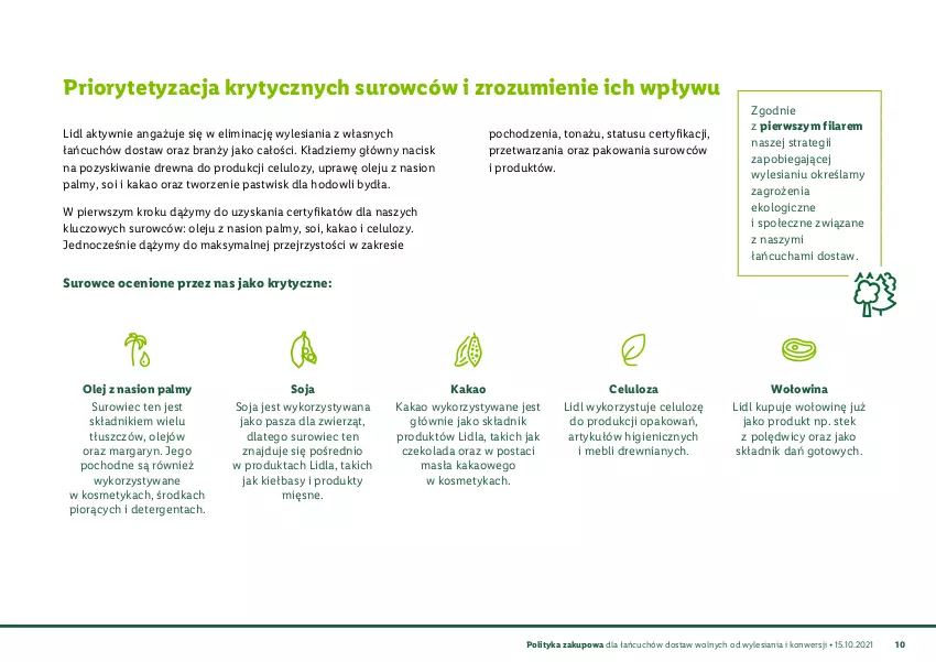 Gazetka promocyjna Lidl - Polityka zakupowa łańcuchów dostaw - ważna 15.10.2021 do 31.12.2030 - strona 11 - produkty: Czekolada, Kakao, Olej, Stek, Wołowina
