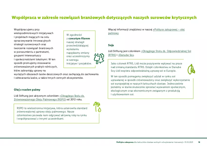 Gazetka promocyjna Lidl - Polityka zakupowa łańcuchów dostaw - ważna 15.10.2021 do 31.12.2030 - strona 19 - produkty: Gry, Olej, Por