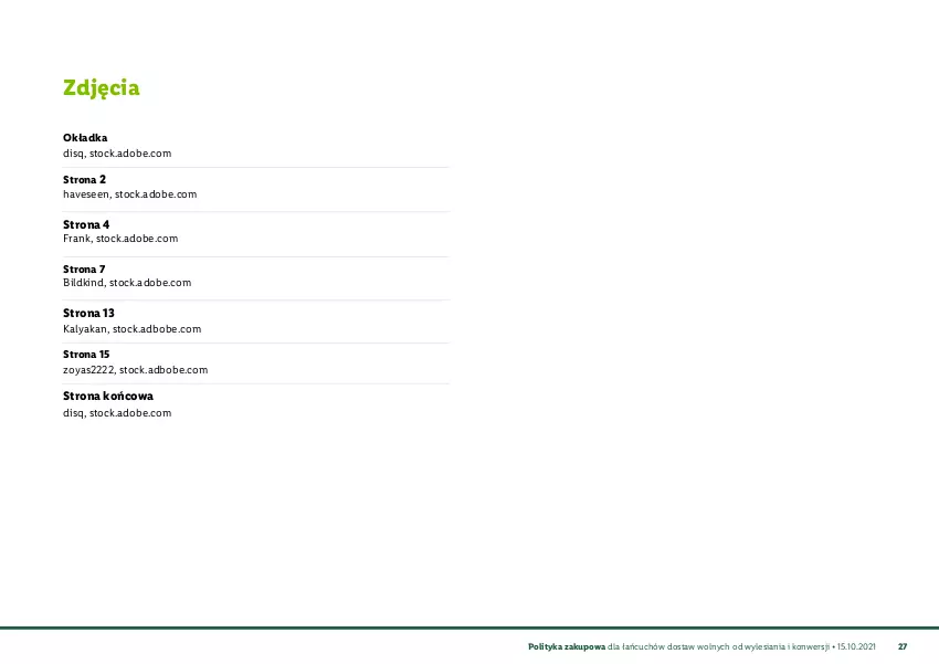 Gazetka promocyjna Lidl - Polityka zakupowa łańcuchów dostaw - ważna 15.10.2021 do 31.12.2030 - strona 28 - produkty: Stock