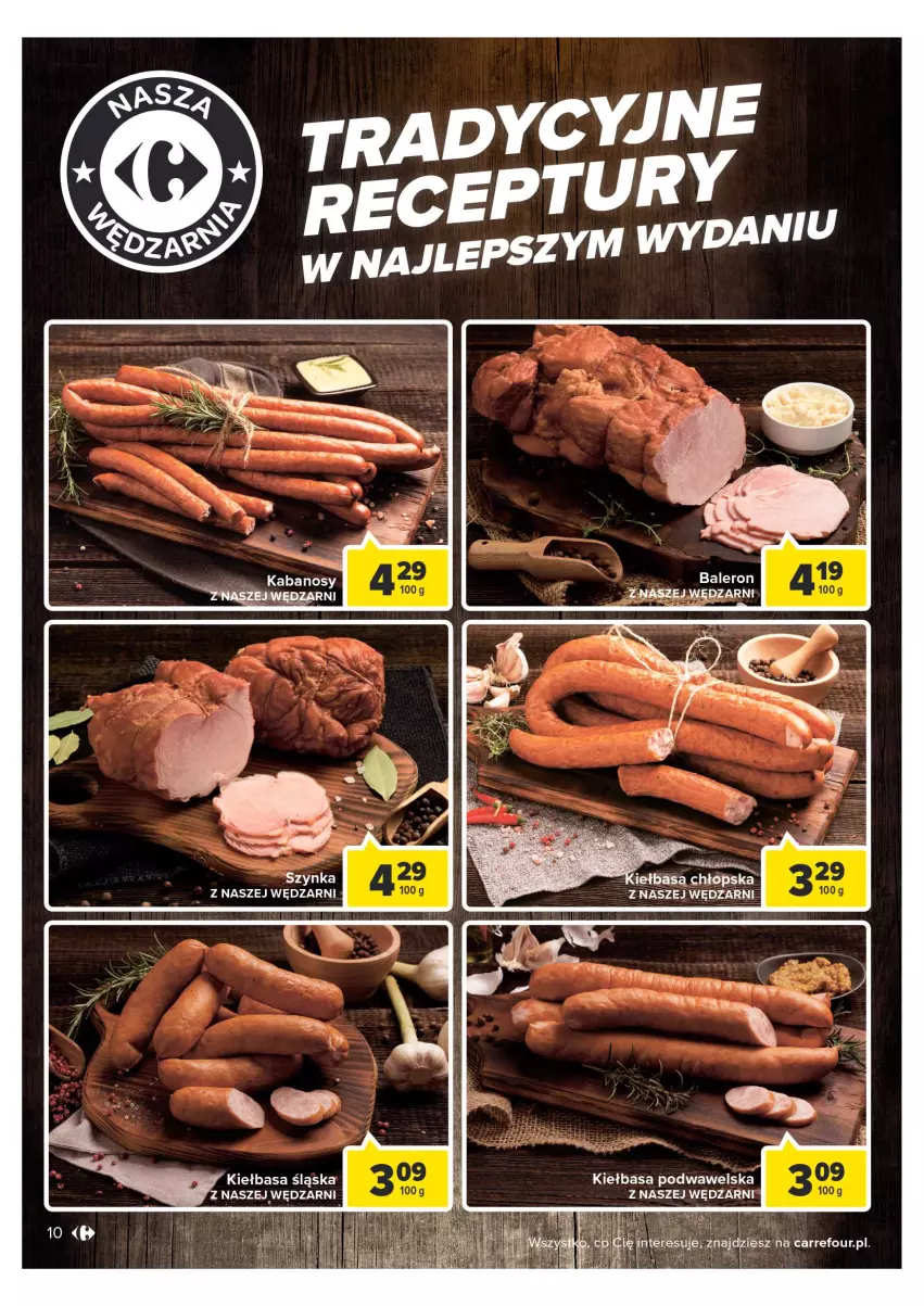 Gazetka promocyjna Carrefour - Gazetka Wielki wybór cenionych marek - ważna 30.05 do 10.06.2023 - strona 10 - produkty: Kabanos, Kiełbasa, Kiełbasa podwawelska, Szynka, Wawel