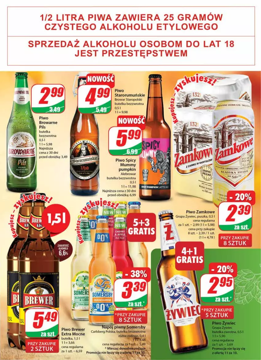 Gazetka promocyjna Dino - Gazetka 43 - ważna 25.10 do 31.10.2023 - strona 19 - produkty: Carlsberg, Piwo, Rum