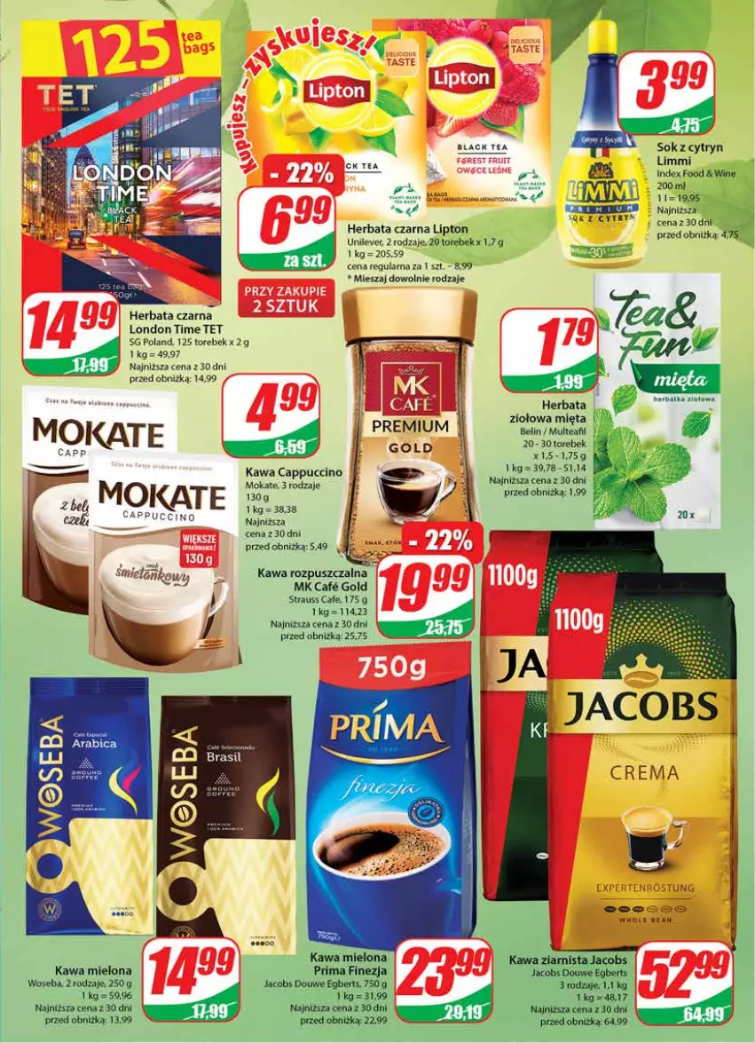 Gazetka promocyjna Dino - Gazetka 43 - ważna 25.10 do 31.10.2023 - strona 5 - produkty: BIC, Cappuccino, Herbata, Herbata czarna, Jacobs, Kawa, Kawa mielona, Kawa rozpuszczalna, Lack, Lipton, Mięta, Sok, Woseba