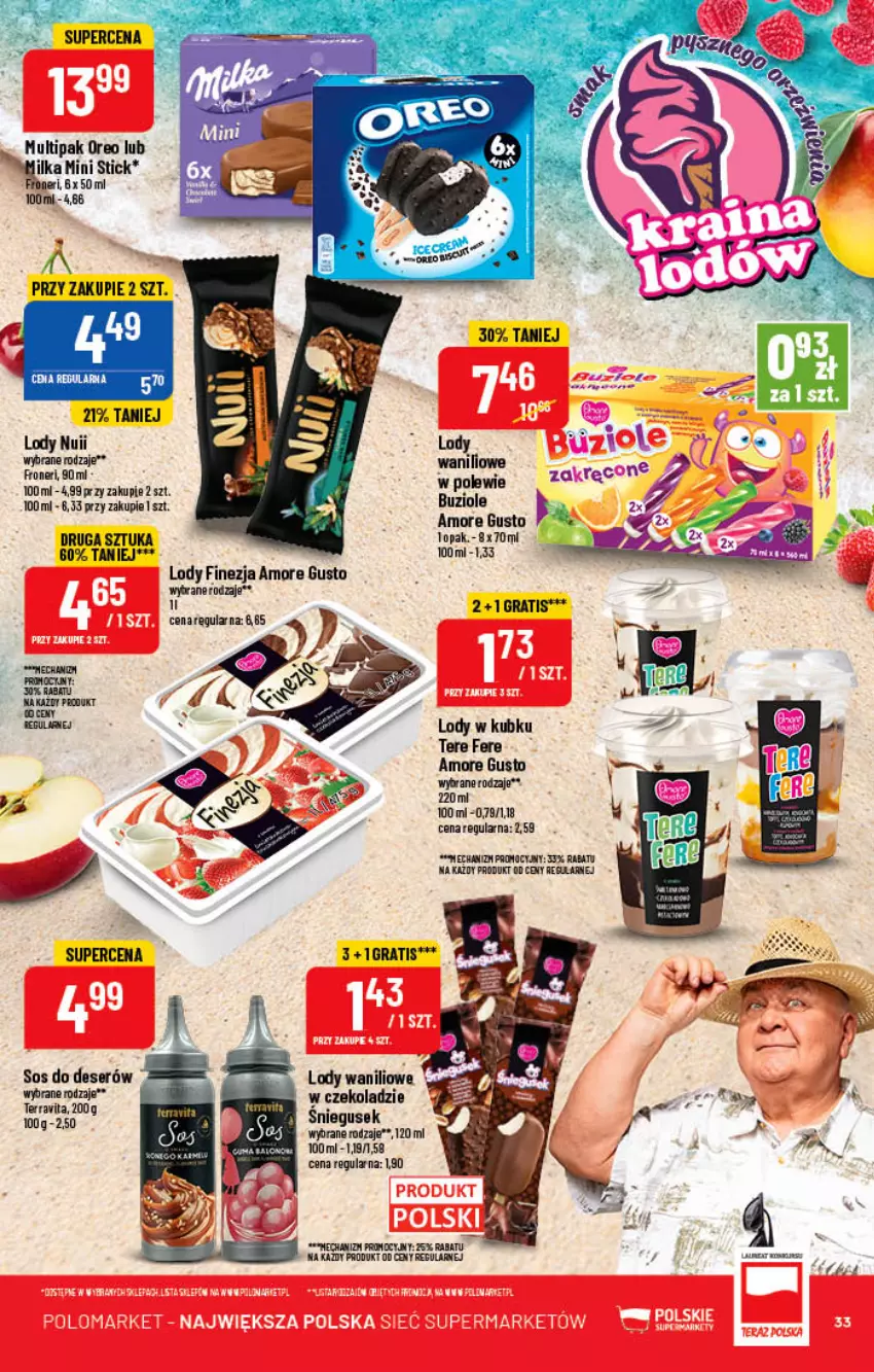 Gazetka promocyjna PoloMarket - Gazetka pomocyjna - ważna 08.06 do 14.06.2022 - strona 33 - produkty: Deser, Gra, Lody, Oreo, Ser, Sos