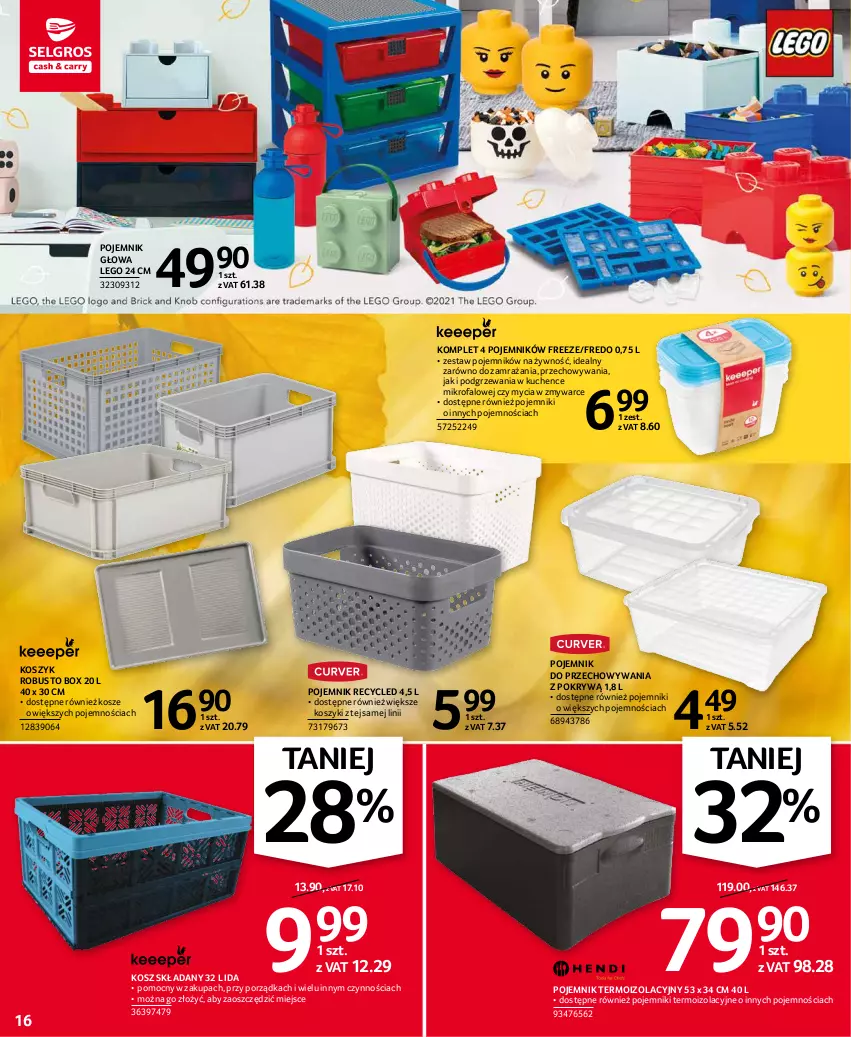 Gazetka promocyjna Selgros - Oferta przemysłowa - ważna 10.11 do 24.11.2021 - strona 16 - produkty: Fa, Kosz, LEGO, Pojemnik, Pojemnik do przechowywania, Por