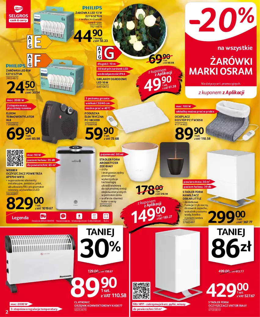 Gazetka promocyjna Selgros - Oferta przemysłowa - ważna 10.11 do 24.11.2021 - strona 2 - produkty: Dozownik, Gra, Grzejnik, Grzejnik konwektorowy, HP, Oczyszczacz powietrza, Olej, Poduszka, Poduszka elektryczna, Por, Rama, Termowentylator, Top