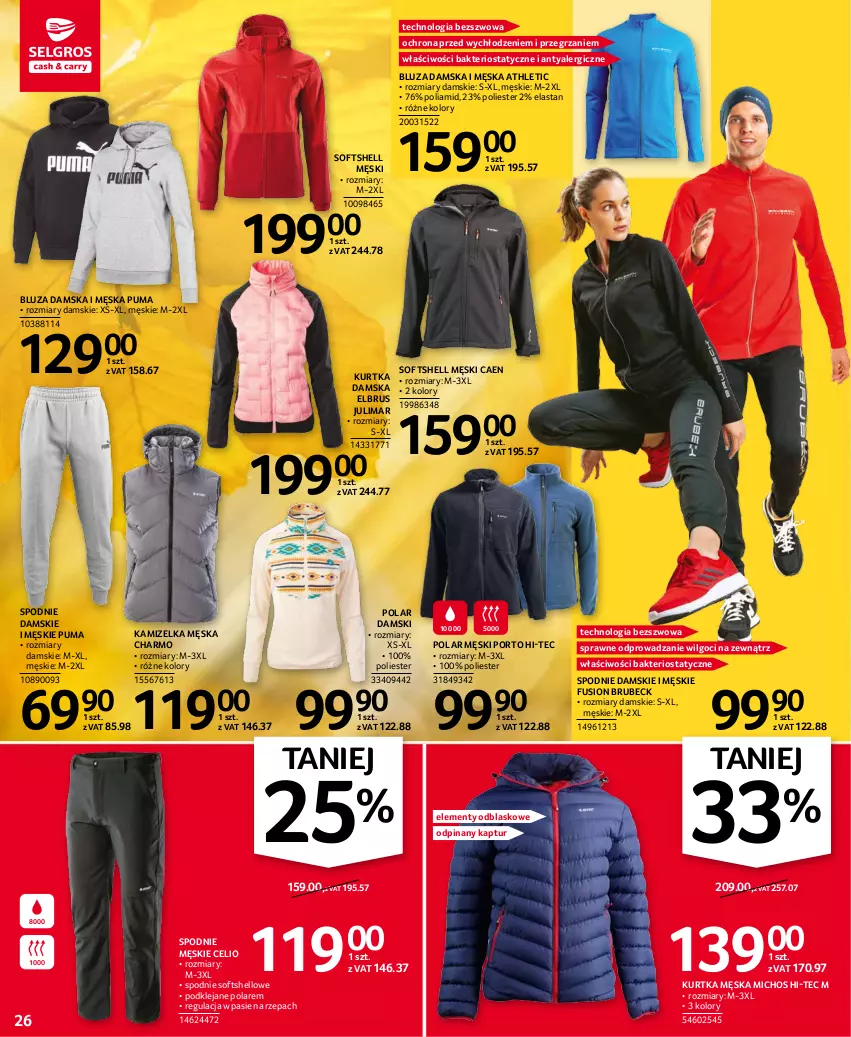 Gazetka promocyjna Selgros - Oferta przemysłowa - ważna 10.11 do 24.11.2021 - strona 26 - produkty: Bluza, Fusion, Hi-Tec, Kamizelka, Klej, Kurtka, LG, Por, Puma, Spodnie, Spodnie softshell