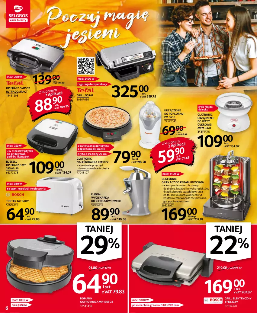 Gazetka promocyjna Selgros - Oferta przemysłowa - ważna 10.11 do 24.11.2021 - strona 6 - produkty: Gofrownica, Grill, Kebab, Piec, Płyta, Popcorn, Por, Taca, Top, Toster, Wyciskarka