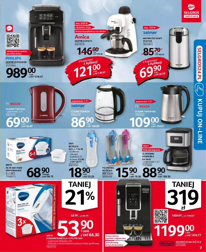 Gazetka promocyjna Selgros - Oferta przemysłowa - ważna 10.11 do 24.11.2021 - strona 7 - produkty: Brit, Brita, Cappuccino, Czajnik, Dzbanek, Gra, Intel, Kawiarka, Młynek, Młynek do kawy, Psi Patrol, Pur