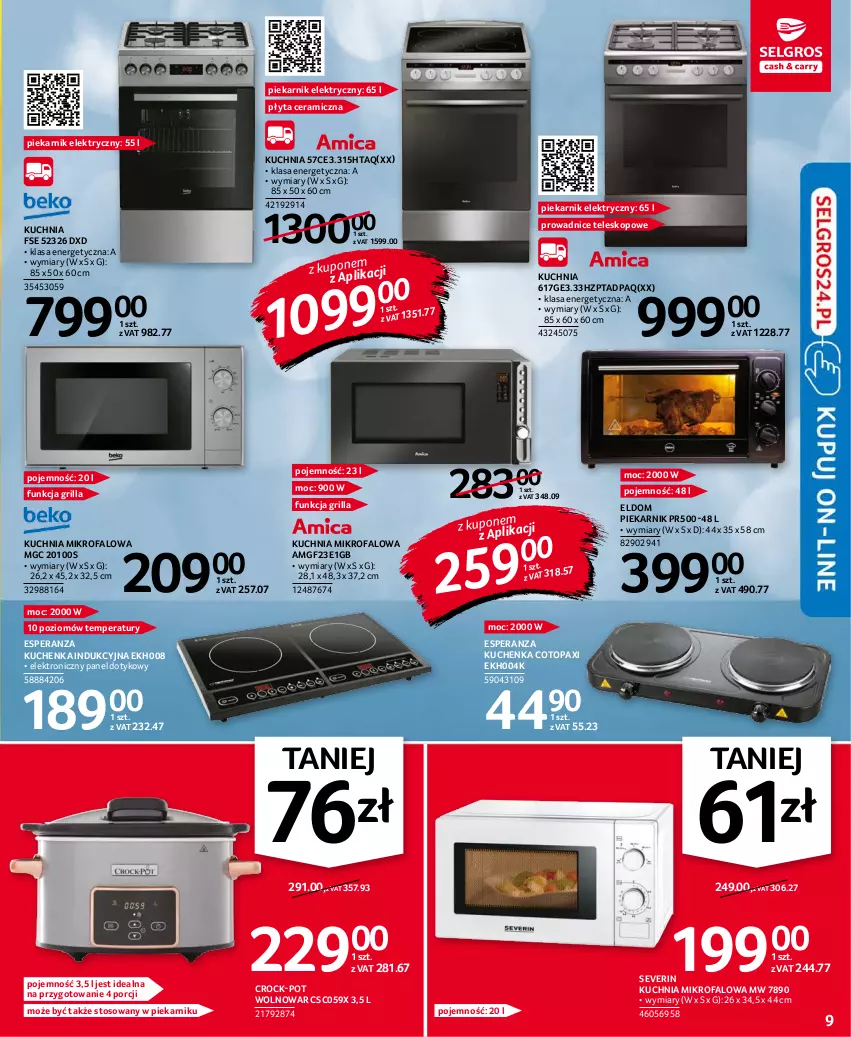 Gazetka promocyjna Selgros - Oferta przemysłowa - ważna 10.11 do 24.11.2021 - strona 9 - produkty: Fa, Grill, Kuchnia, Pax, Piekarnik, Płyta, Por, Teleskop, Top