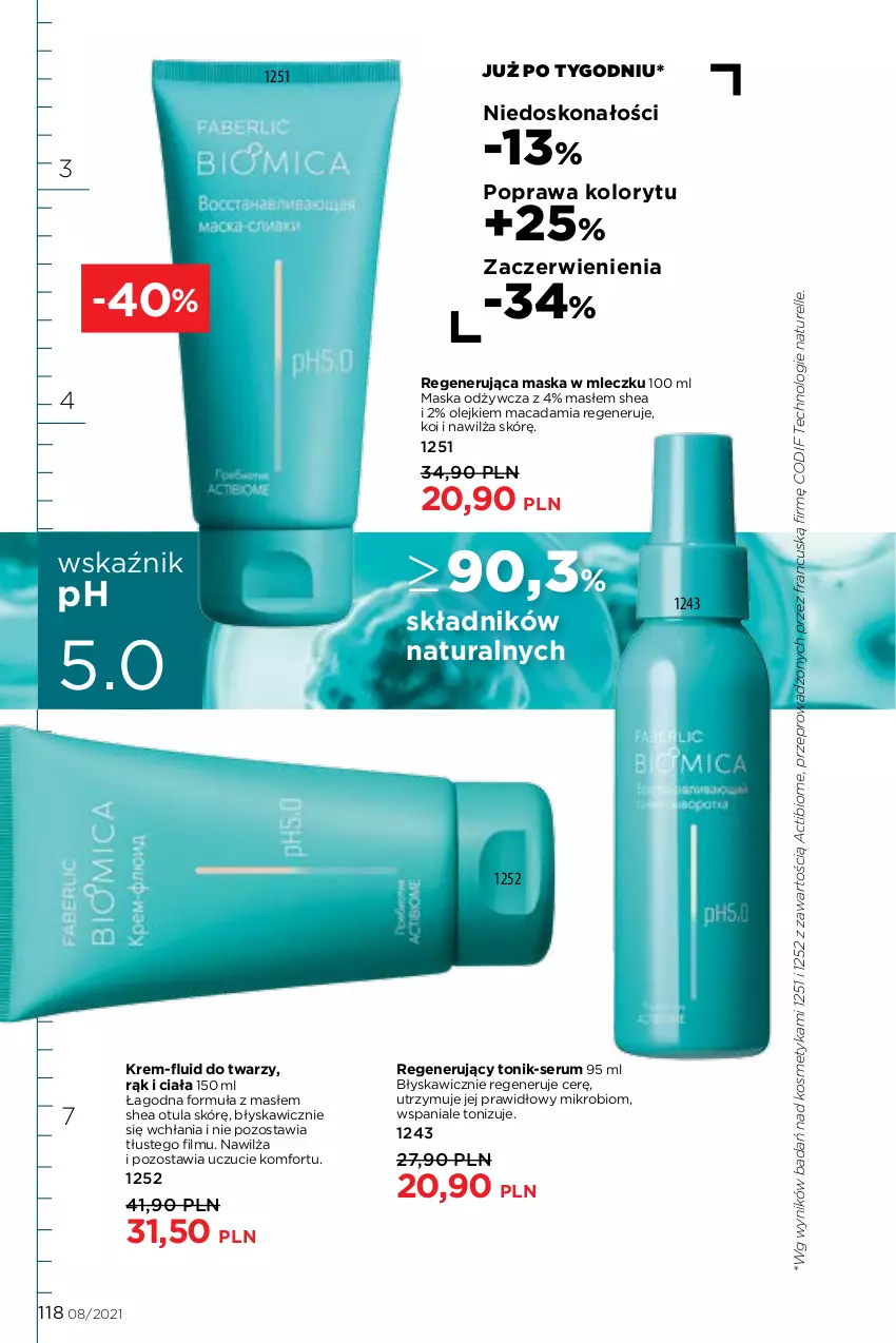 Gazetka promocyjna Faberlic - Gazetka - ważna 24.05 do 13.06.2021 - strona 118 - produkty: Maska, Naturell, Olej, Regenerująca maska, Rum, Ser, Serum, Tonik