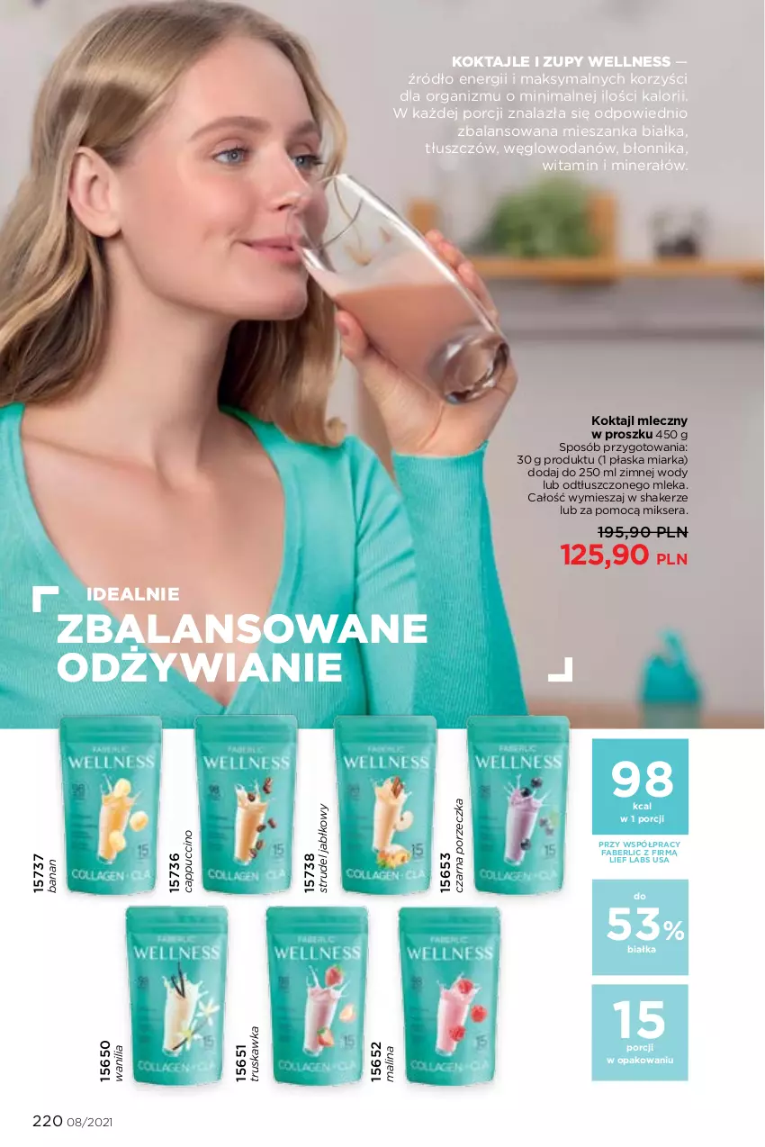 Gazetka promocyjna Faberlic - Gazetka - ważna 24.05 do 13.06.2021 - strona 220 - produkty: Cappuccino, Fa, Miarka, Mikser, Por, Ser, Woda