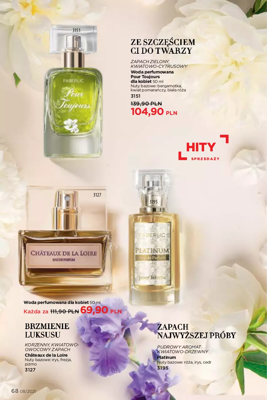 Gazetka promocyjna Faberlic - Gazetka - ważna 24.05 do 13.06.2021 - strona 68 - produkty: Nuty, Perfum, Róża, Woda, Woda perfumowana