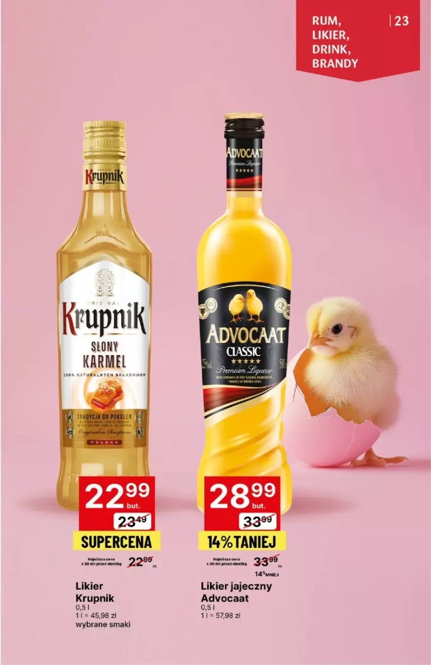 Gazetka promocyjna Delikatesy Centrum - DeliBarek DC12-DC13 - ważna 21.03 do 03.04.2024 - strona 23 - produkty: Advocaat, Brandy, Krupnik, Likier, Likier jajeczny, Rum