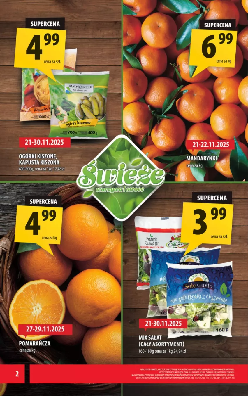 Gazetka promocyjna Arhelan - Gazetka - ważna 21.11 do 30.11.2025 - strona 2 - produkty: Mandarynki, Sałat