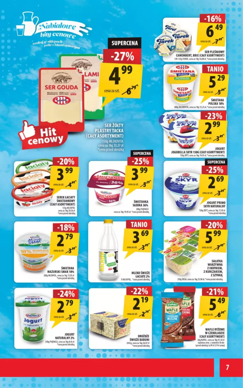 Gazetka promocyjna Arhelan - Gazetka - ważna 21.11 do 30.11.2025 - strona 7 - produkty: Babuni, Brie, Camembert, Drożdże, Jogurt, Kurczak, LG, Mleko, Piątnica, Ryż, Sałat, Sałatka, Ser, Ser pleśniowy, Serek, Wafle