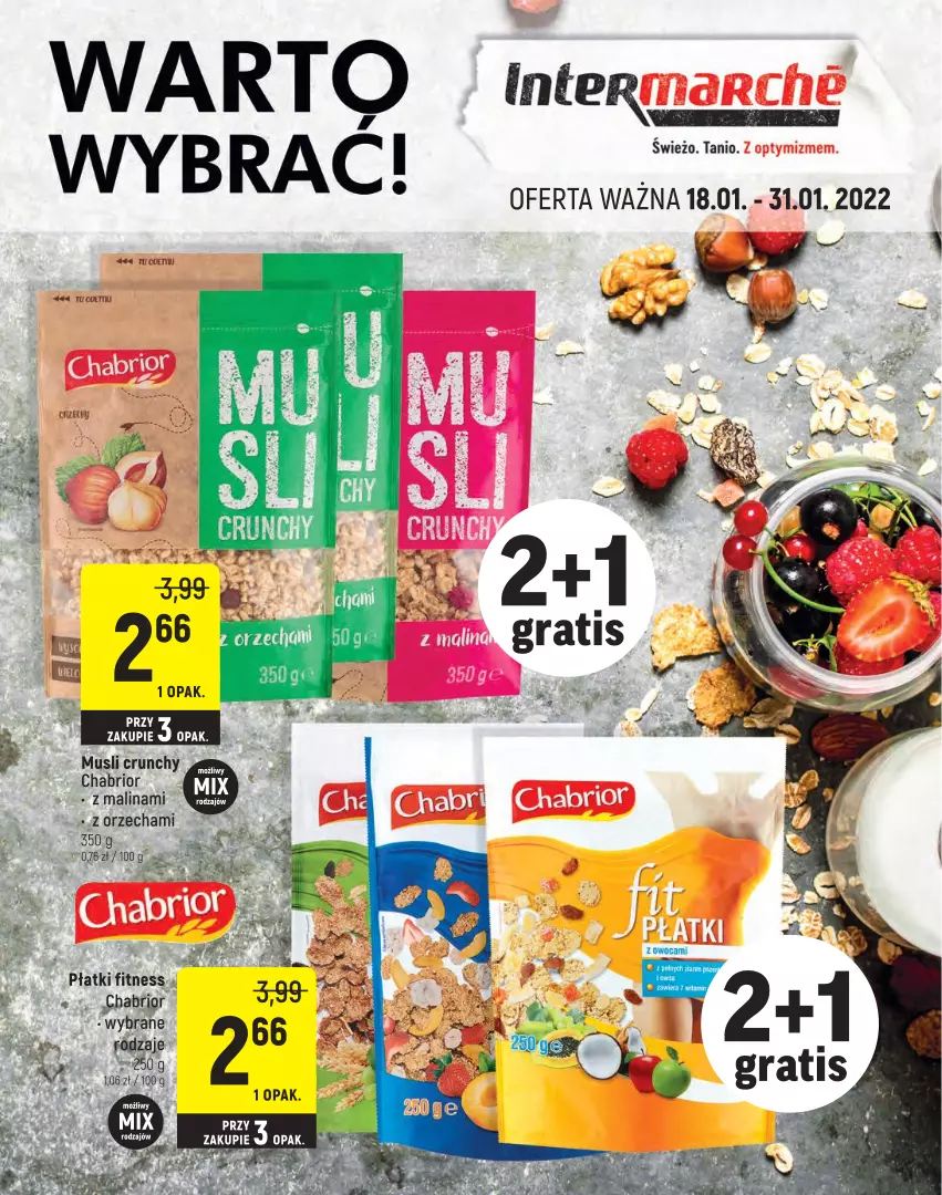 Gazetka promocyjna Intermarche - Warto - ważna 18.01 do 31.01.2022 - strona 1 - produkty: Chabrior, Mus