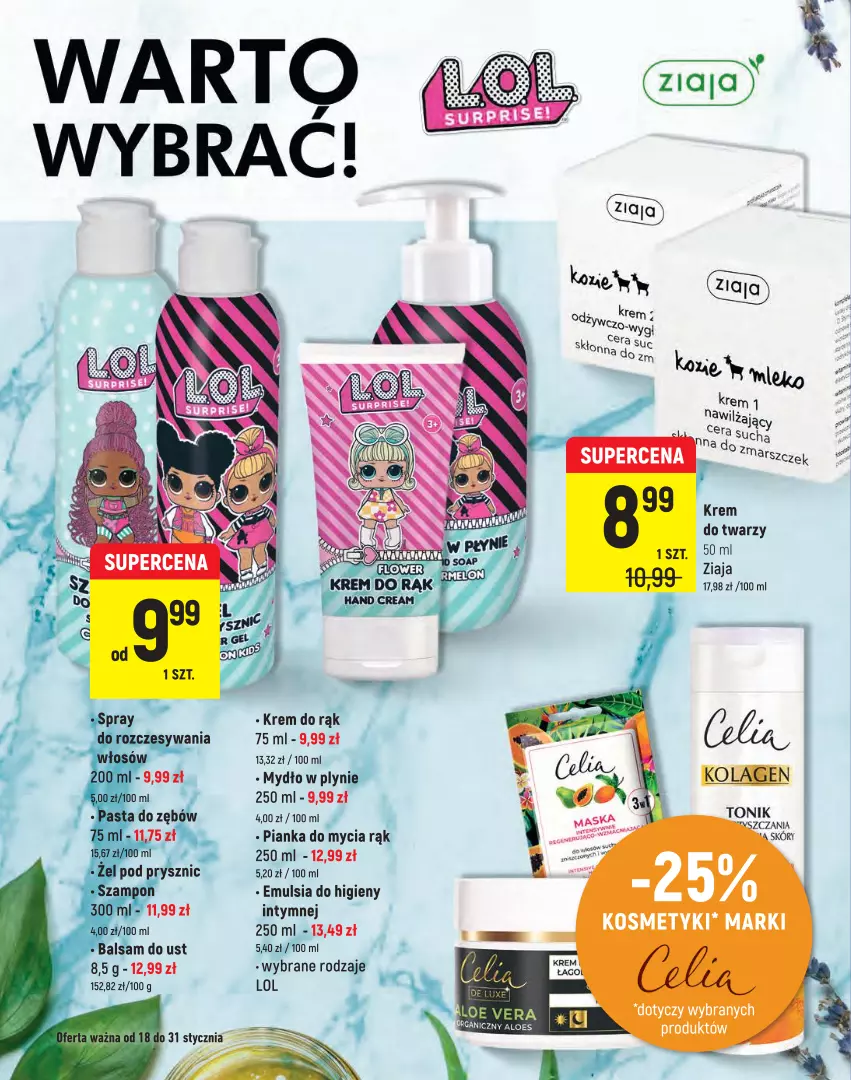 Gazetka promocyjna Intermarche - Warto - ważna 18.01 do 31.01.2022 - strona 18 - produkty: Balsam do ust, Krem do rąk, Krem do twarzy, Mleko, Mydło, Mydło w płynie, Ziaja