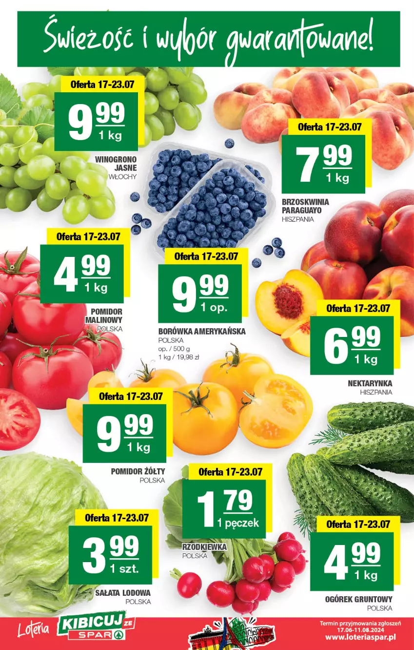 Gazetka promocyjna Spar - Spar - ważna 14.07 do 24.07.2024 - strona 2 - produkty: Borówka, Borówka amerykańska, Grunt, Nektar, Nektarynka, Ogórek, Pomidor malinowy, Sałat, Sałata lodowa, Wino