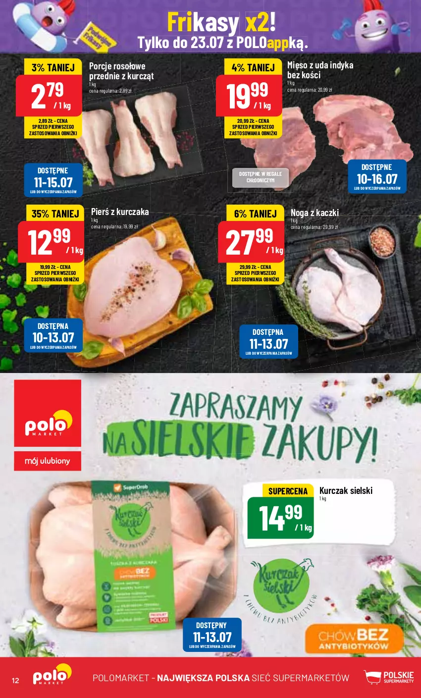 Gazetka promocyjna PoloMarket - Gazetka pomocyjna - ważna 10.07 do 16.07.2024 - strona 12 - produkty: Kurczak, Mięso, Noga z kaczki, Por