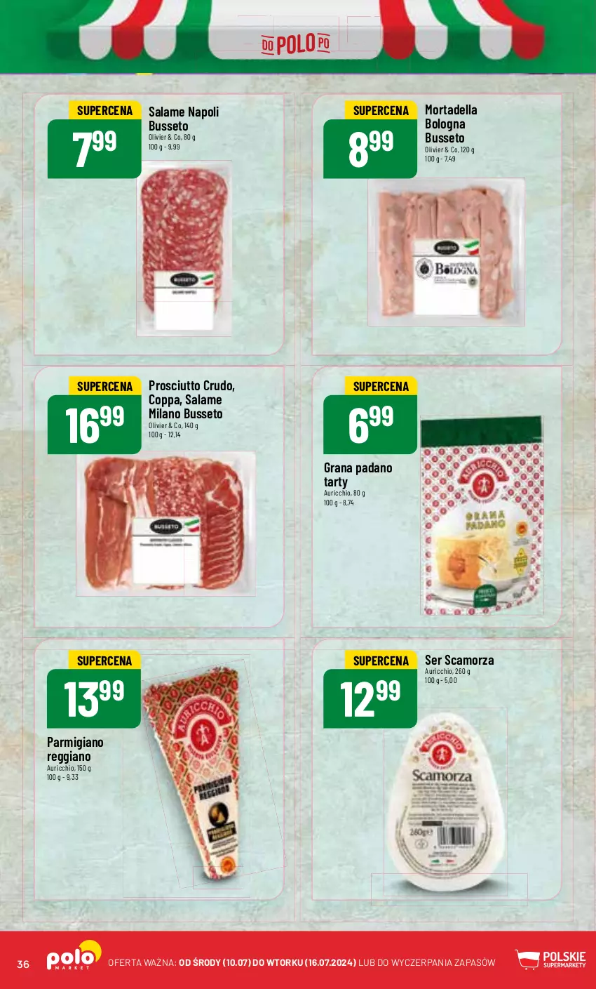 Gazetka promocyjna PoloMarket - Gazetka pomocyjna - ważna 10.07 do 16.07.2024 - strona 36 - produkty: Dell, Gra, Mortadella, Prosciutto, Scamorza, Ser