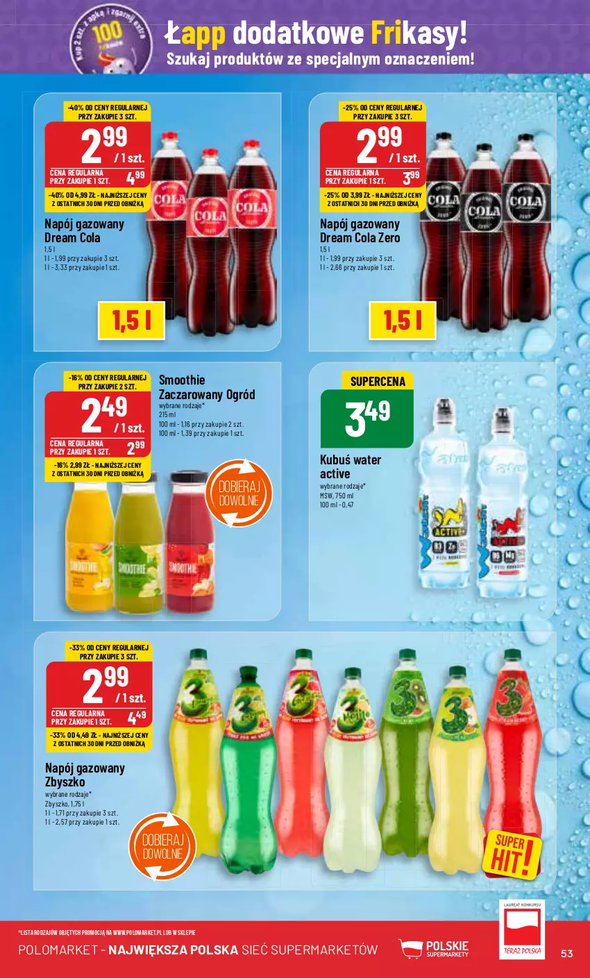 Gazetka promocyjna PoloMarket - Gazetka pomocyjna - ważna 10.07 do 16.07.2024 - strona 53 - produkty: Kubuś, Napój, Napój gazowany, Ogród, Smoothie