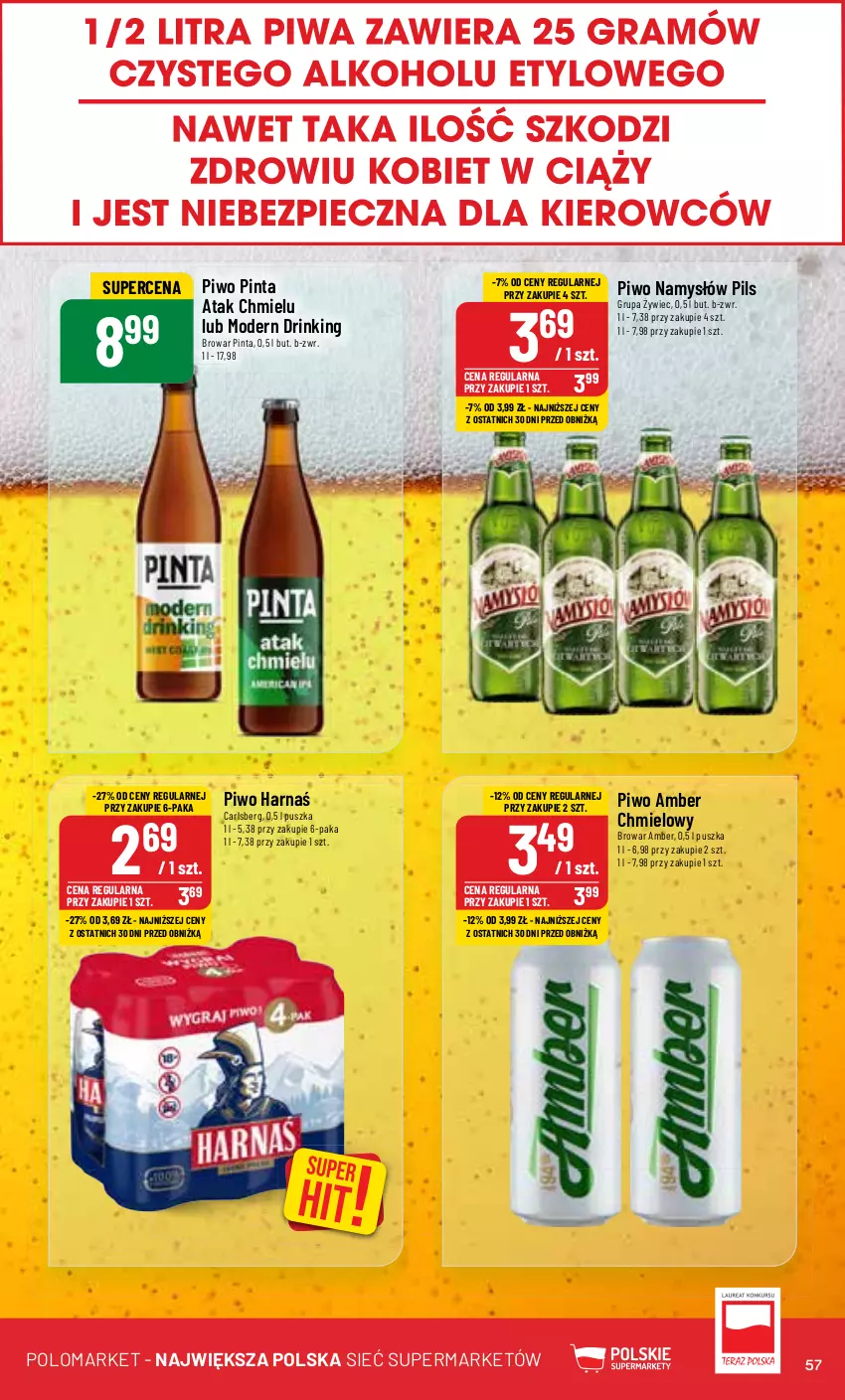 Gazetka promocyjna PoloMarket - Gazetka pomocyjna - ważna 10.07 do 16.07.2024 - strona 57 - produkty: Carlsberg, Harnaś, Namysłów, Piwo