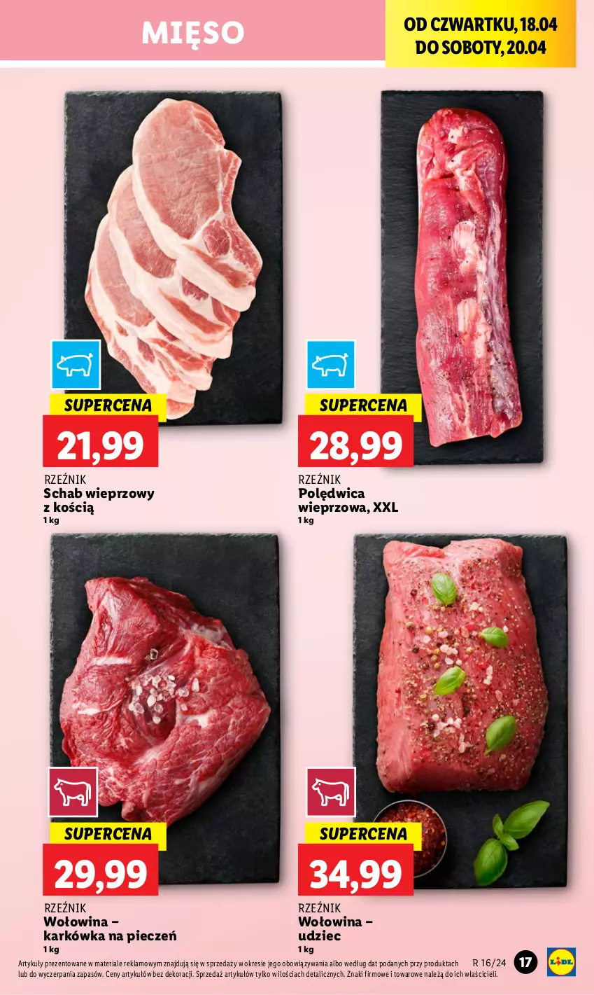 Gazetka promocyjna Lidl - GAZETKA - ważna 18.04 do 20.04.2024 - strona 23 - produkty: Mięso, Piec, Polędwica, Schab wieprzowy, Wołowina