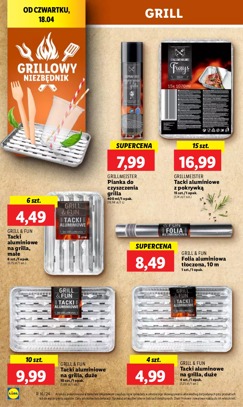 Gazetka promocyjna Lidl - GAZETKA - ważna 18.04 do 20.04.2024 - strona 40 - produkty: Folia aluminiowa, Grill, Pianka do czyszczenia