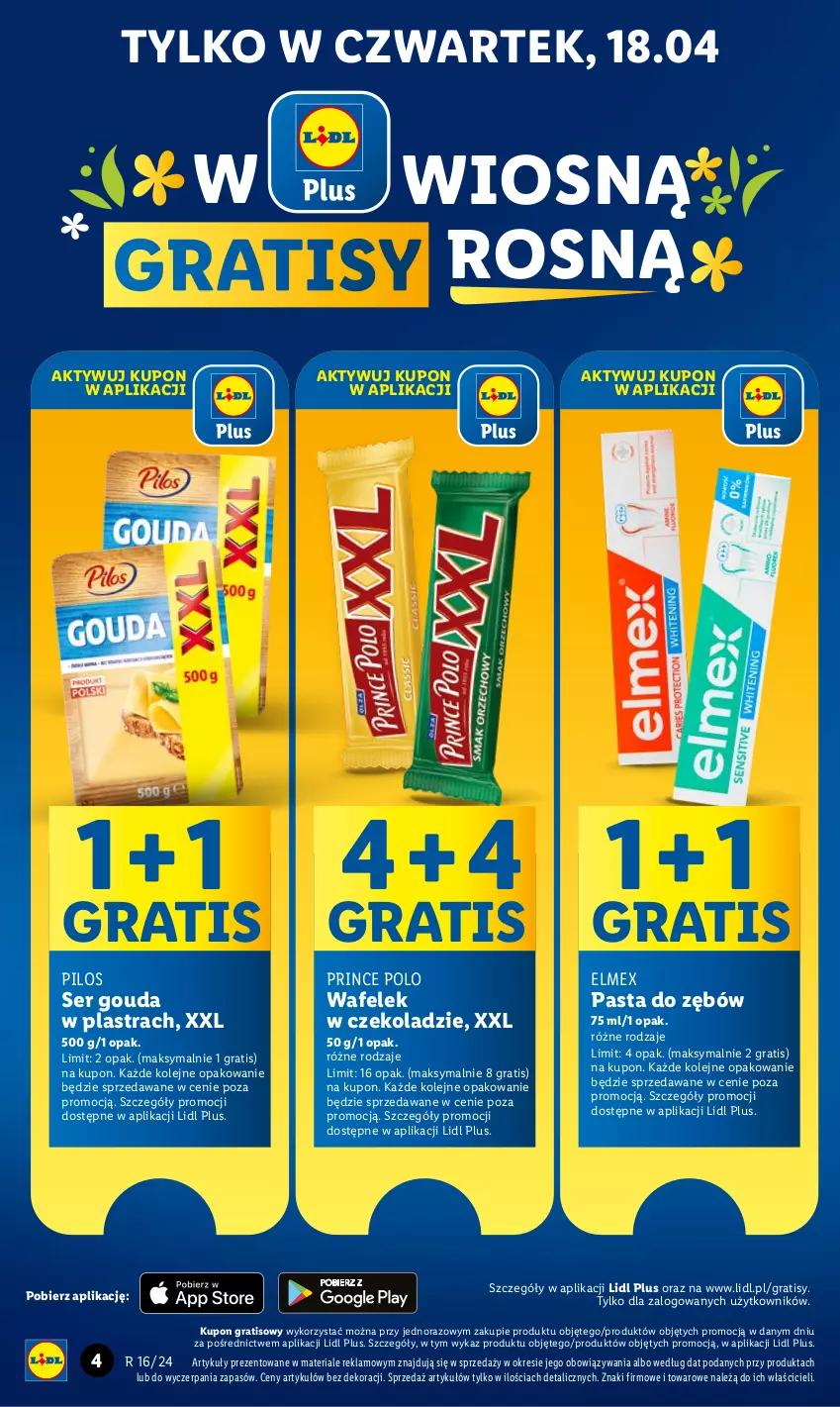 Gazetka promocyjna Lidl - GAZETKA - ważna 18.04 do 20.04.2024 - strona 6 - produkty: Elmex, Gouda, Gra, Olej, Pasta do zębów, Pilos, Prince Polo, Ser, Wafelek