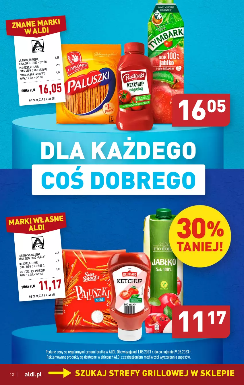 Gazetka promocyjna Aldi - Pełen katalog - ważna 04.05 do 06.05.2023 - strona 12 - produkty: Grill, Ketchup, Lajkonik, Pudliszki, Sok, Tymbark