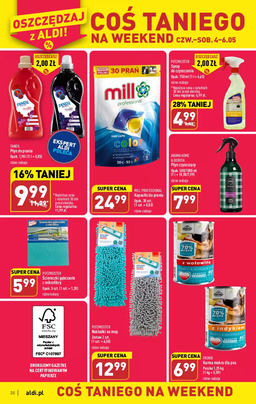 Gazetka promocyjna Aldi - Pełen katalog - ważna 04.05 do 06.05.2023 - strona 20 - produkty: Kapsułki do prania, Mop, Papier, Płyn do prania, Putzmeister, Spray do czyszczenia