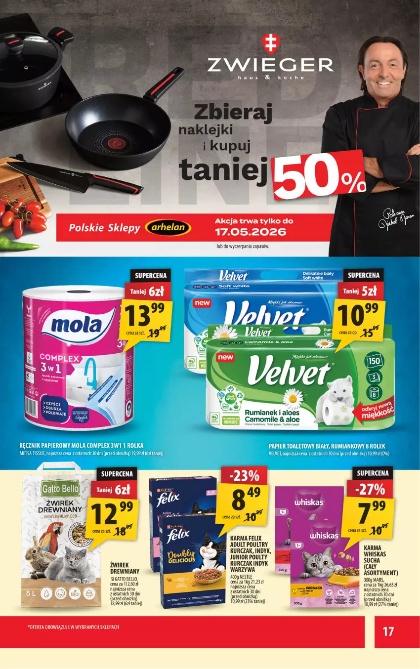 Gazetka promocyjna Arhelan - Gazetka - ważna 08.05 do 17.05.2026 - strona 17 - produkty: Bell, Felix, Kurczak, Mars, Pur, Purina, Rum, Warzywa