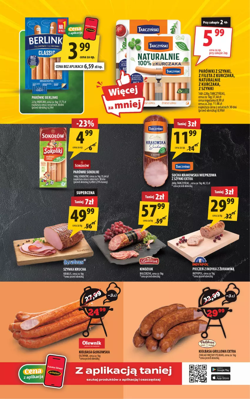 Gazetka promocyjna Arhelan - Gazetka - ważna 08.05 do 17.05.2026 - strona 3 - produkty: Berlinki, Grill, Morliny, Olewnik, Parówki, Piec, Por, Sok, Sokołów, Tarczyński