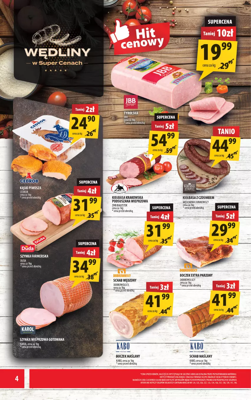 Gazetka promocyjna Arhelan - Gazetka - ważna 08.05 do 17.05.2026 - strona 4 - produkty: Boczek, Fa, Kiełbasa, Kiełbasa krakowska, Piwo, Szynka, Szynka farmerska