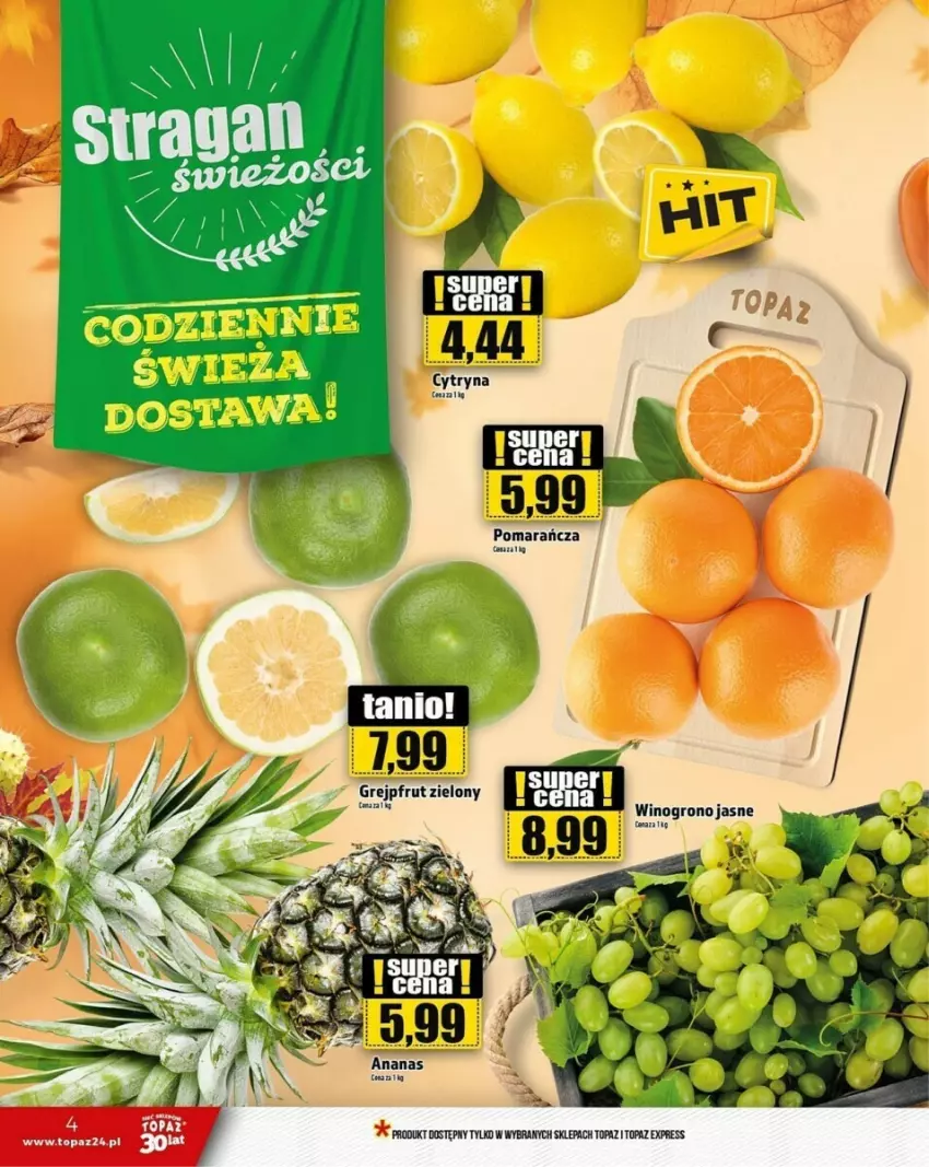 Gazetka promocyjna Topaz - ważna 26.10 do 31.10.2023 - strona 19 - produkty: Grejpfrut, Top, Wino