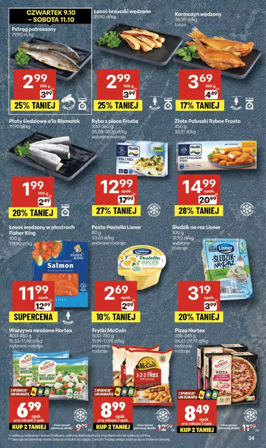 Gazetka promocyjna Delikatesy Centrum - Franczyza DC41 Czwartek - ważna 09.10 do 15.10.2025 - strona 34 - produkty: Bukiet, Dron, Fa, Frosta, Hortex, Koc, Piwa, Pstrąg, Rum, Ryba, Warzywa