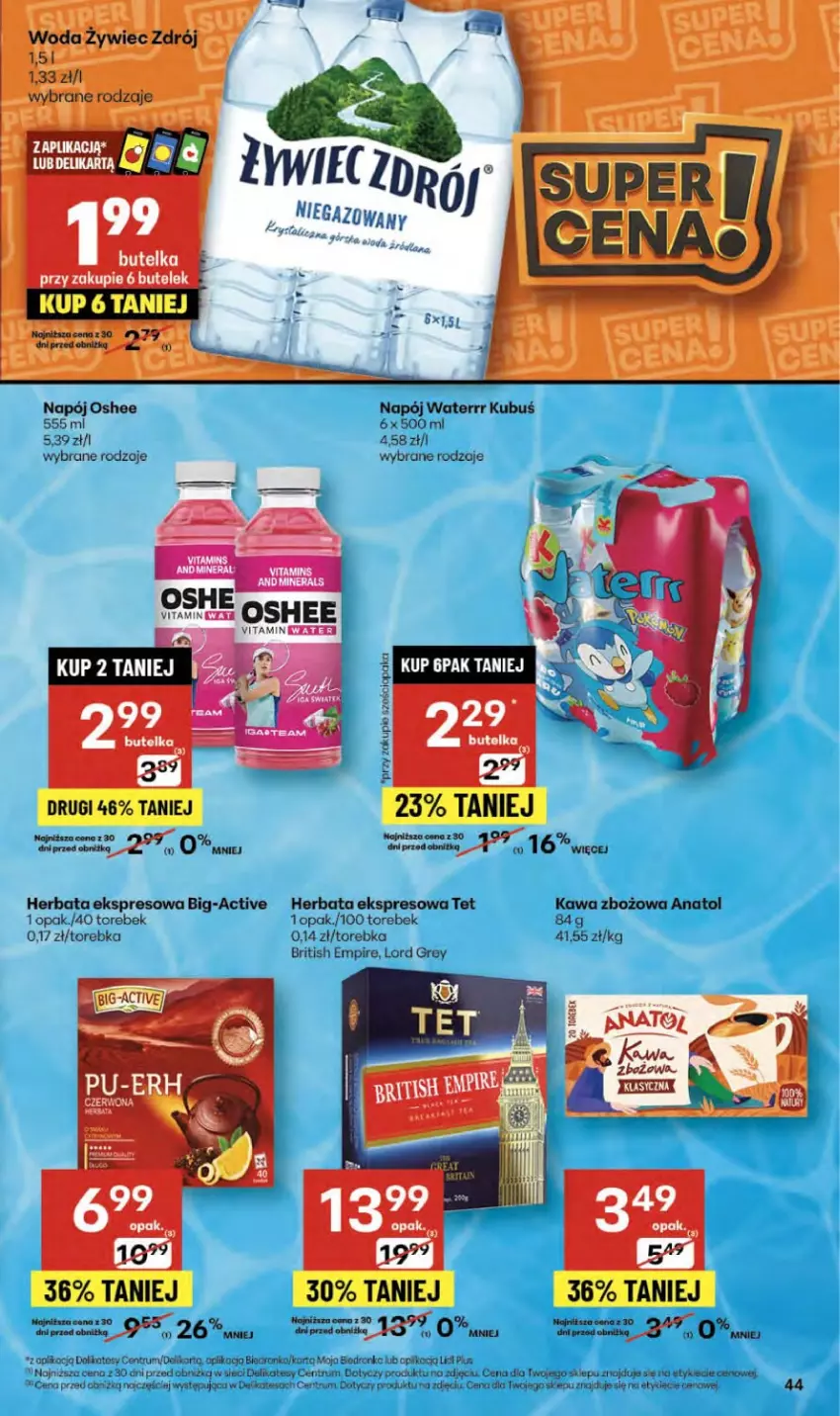 Gazetka promocyjna Delikatesy Centrum - Franczyza DC41 Czwartek - ważna 09.10 do 15.10.2025 - strona 44 - produkty: Brit, Dron, Herbata, Kawa, Kawa zbożowa, Koc, Kubuś, Napój, Oshee, Rum, Torebka