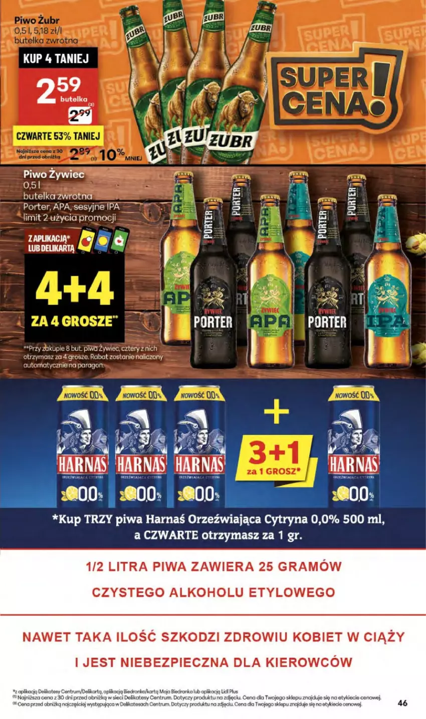 Gazetka promocyjna Delikatesy Centrum - Franczyza DC41 Czwartek - ważna 09.10 do 15.10.2025 - strona 46 - produkty: Dron, Gra, Harnaś, Piec, Piwa, Por, Rum