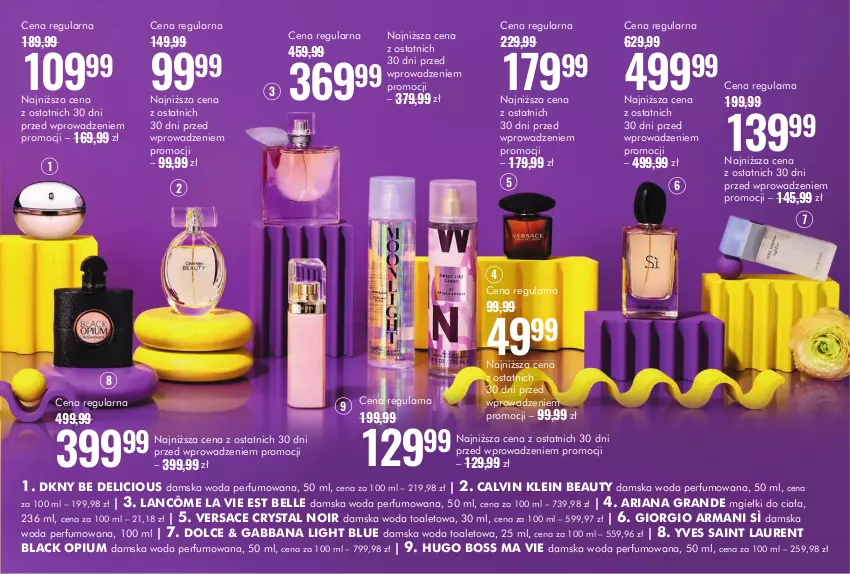 Gazetka promocyjna Super Pharm - Gazetka - ważna 13.06 do 04.07.2024 - strona 3 - produkty: Bell, Calvin Klein, DKNY, Giorgio Armani, Gra, Hugo Boss, Lack, Lancôme, Laur, Perfum, Versace, Woda, Woda perfumowana, Woda toaletowa, Yves Saint Laurent