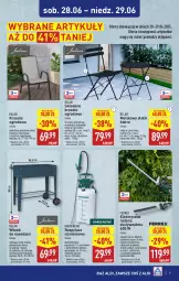 Gazetka promocyjna Aldi - Artykuły przemysłowe i tekstylia - Gazetka - ważna od 28.06 do 28.06.2025 - strona 9 - produkty: Krzesło ogrodowe, Piec, Noż, Nożyce, Stolik, O nas, Wózek, Mule, Krzesło, Waga, Miecz