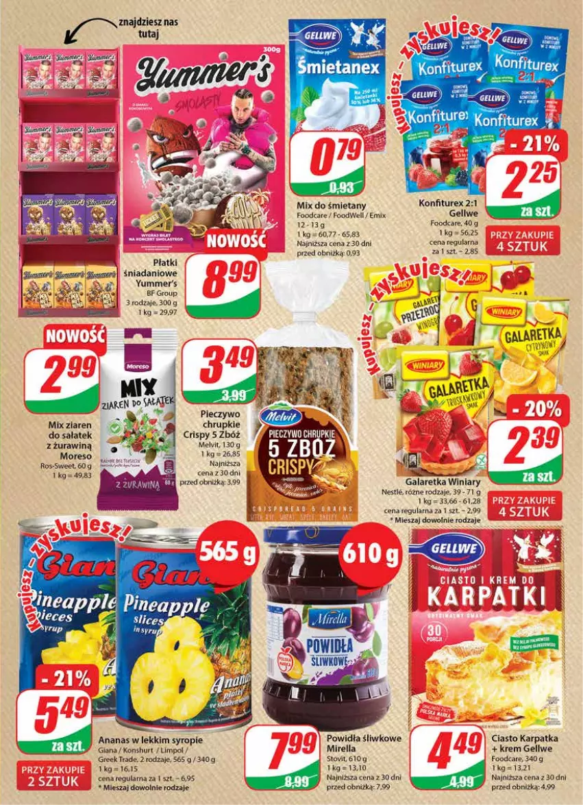 Gazetka promocyjna Dino - Gazetka 34 - ważna 23.08 do 29.08.2023 - strona 5 - produkty: Ananas, Danio, Gala, Galaretka, Karp, Melvit, Sałat, Syrop, Winiary