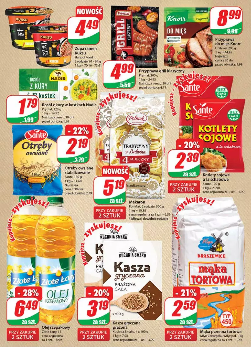 Gazetka promocyjna Dino - Gazetka 34 - ważna 23.08 do 29.08.2023 - strona 6 - produkty: Fa, Grill, Gry, Kasza, Kasza gryczana, Knorr, Kotlet, Kuchnia, Mąka, Mąka pszenna, Młynpol, Olej, Olej rzepakowy, Prymat, Rosół, Sante, Stek, Zupa