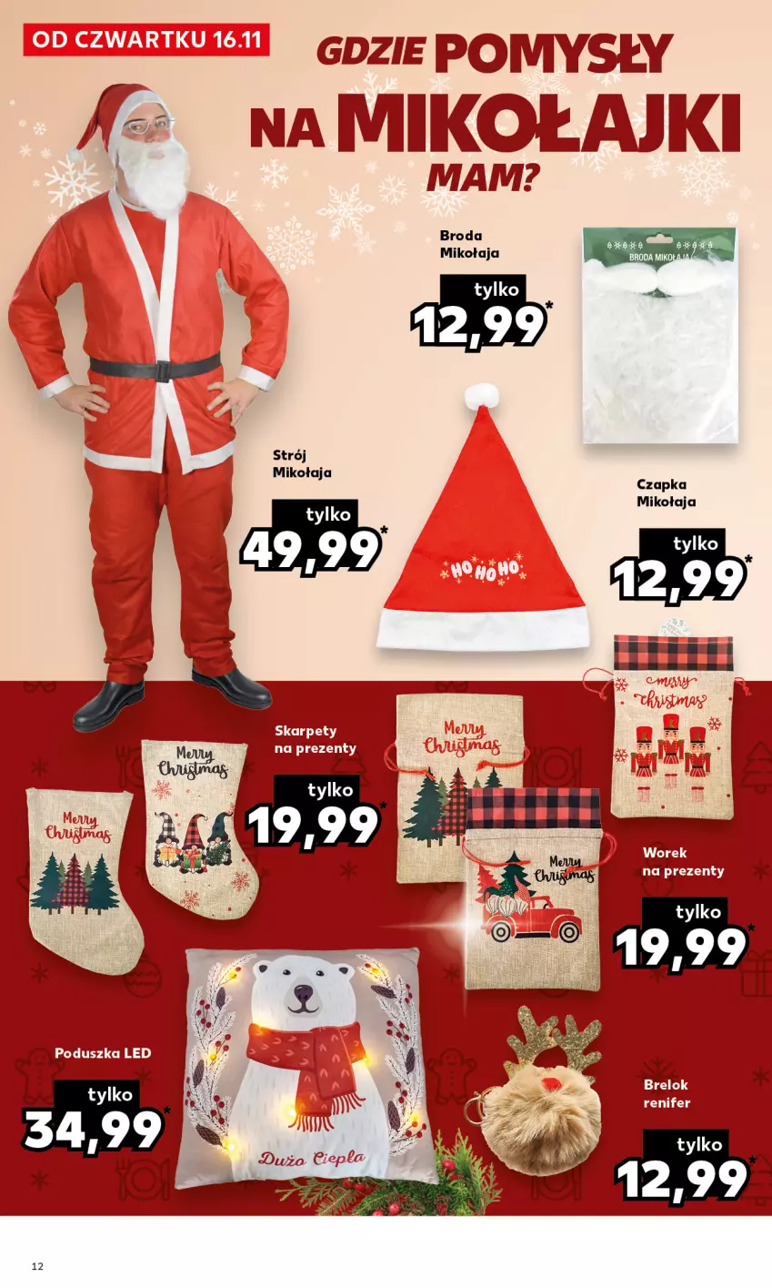 Gazetka promocyjna Kaufland - Kaufland - ważna 16.11 do 23.12.2023 - strona 12 - produkty: Czapka, Czapka Mikołaja, Karp, Poduszka, Renifer, Skarpety na prezenty