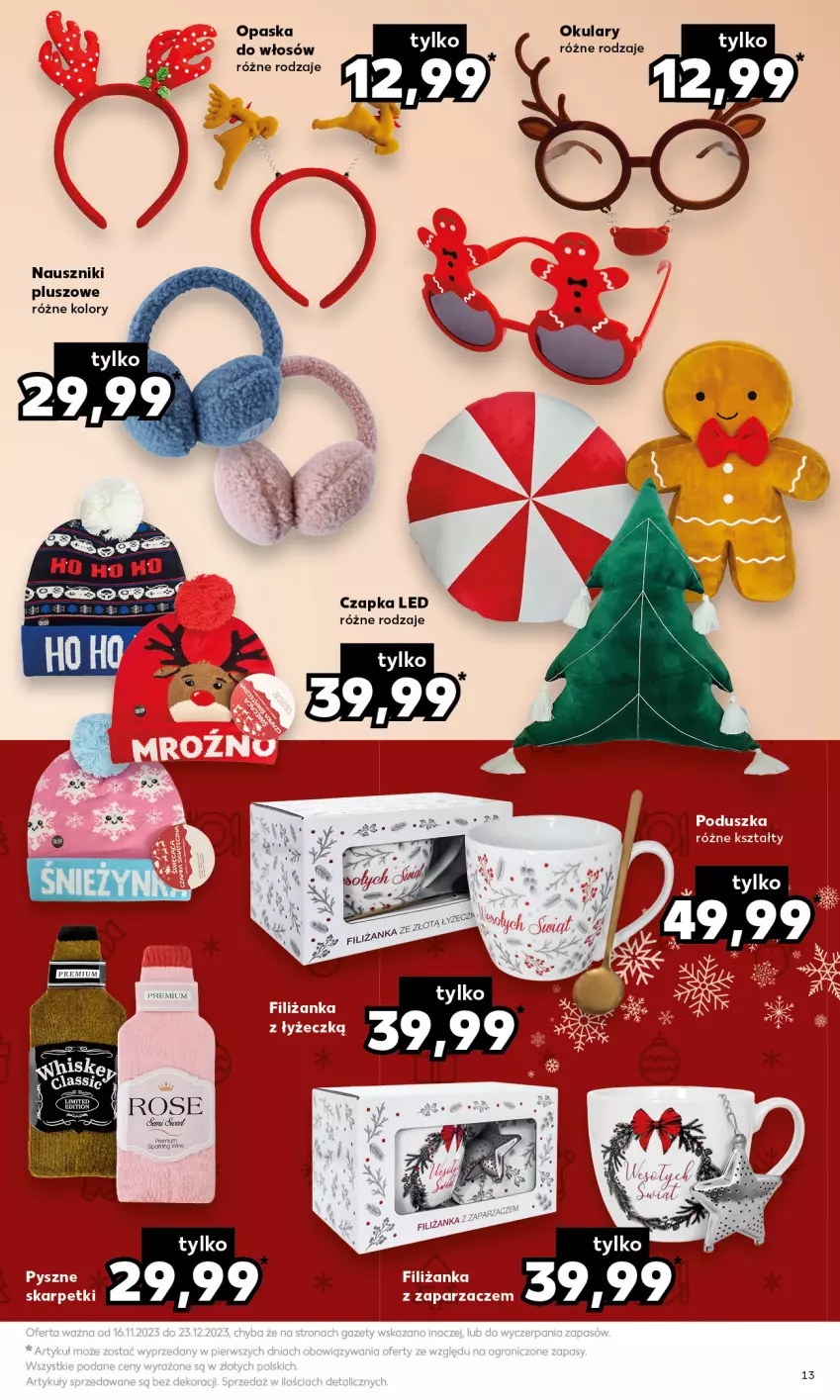 Gazetka promocyjna Kaufland - Kaufland - ważna 16.11 do 23.12.2023 - strona 13 - produkty: Czapka, Opaska, Opaska do włosów, Poduszka