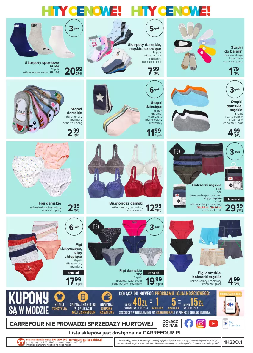 Gazetka promocyjna Carrefour - Gazetka Hity cenowe - ważna 07.06 do 19.06.2021 - strona 6 - produkty: Biustonosz, Bokserki, Dzieci, Figi, Karp, O nas, Por, Puma, Ser, Slipy, Sport, Top