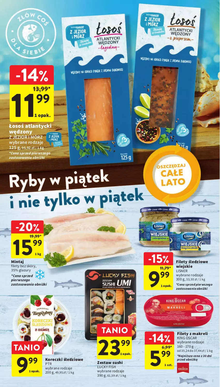 Gazetka promocyjna Intermarche - Gazetka Intermarche - ważna 03.08 do 09.09.2023 - strona 25 - produkty: Koreczki śledziowe, Lazur, Lisner, Mintaj, Sushi