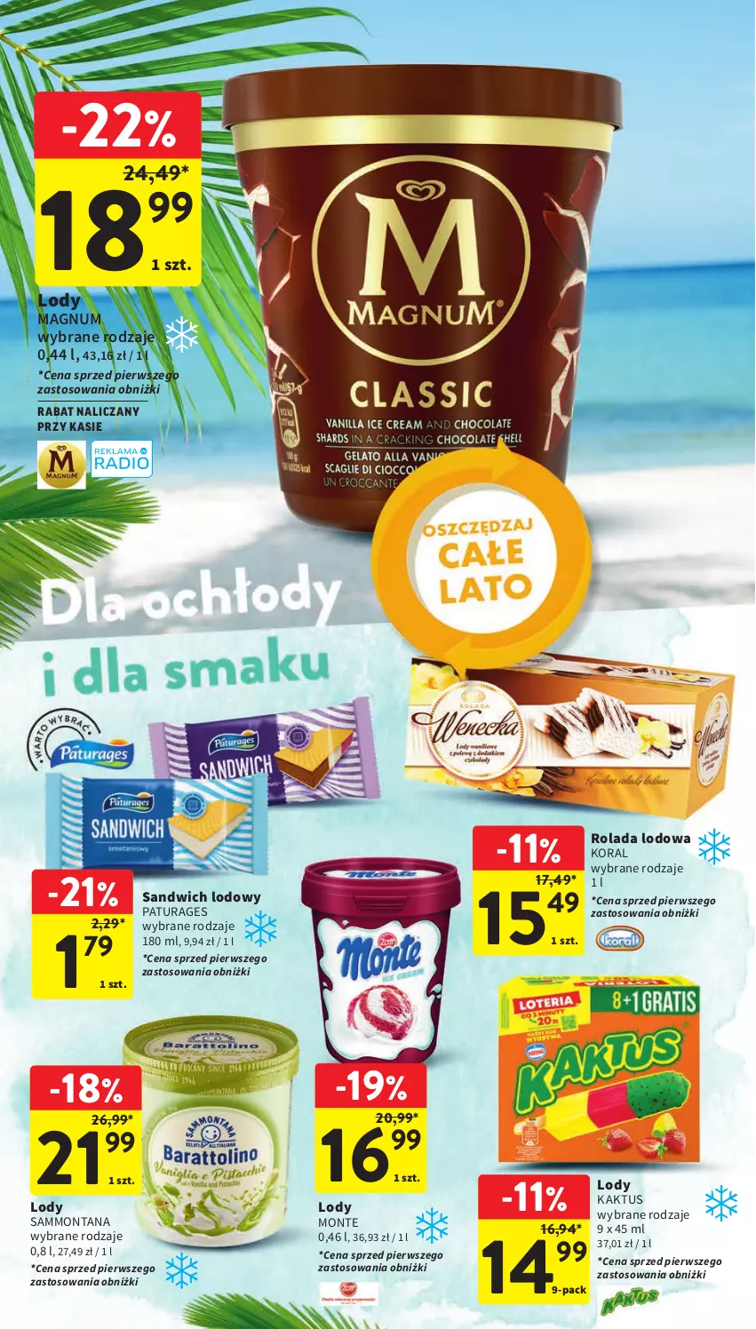 Gazetka promocyjna Intermarche - Gazetka Intermarche - ważna 03.08 do 09.09.2023 - strona 27 - produkty: Kaktus, Lody, Monte, Rolada