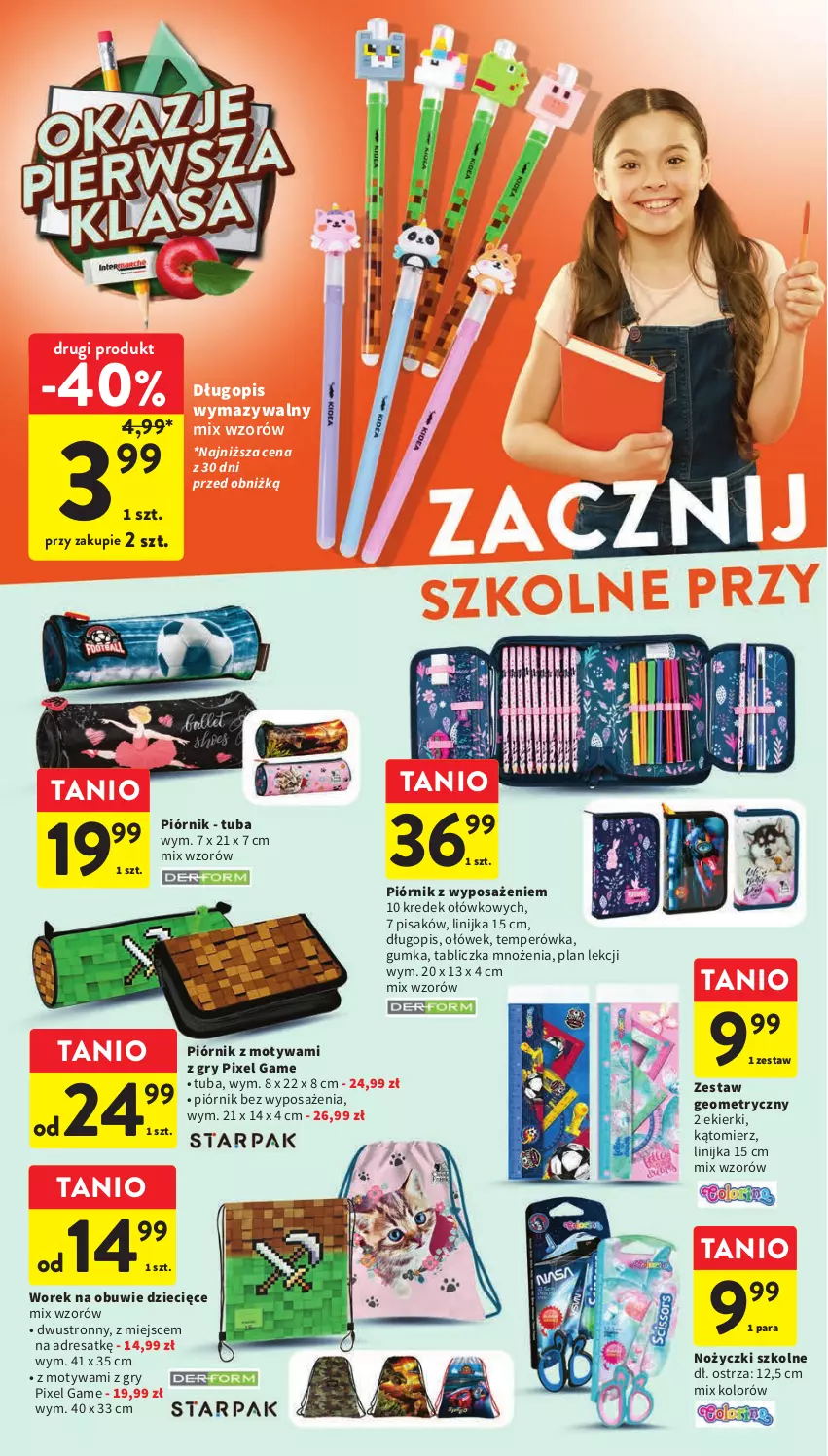 Gazetka promocyjna Intermarche - Gazetka Intermarche - ważna 03.08 do 09.09.2023 - strona 37 - produkty: Długopis, Dres, Dzieci, Gry, Noż, Nożyczki, Obuwie, Piórnik